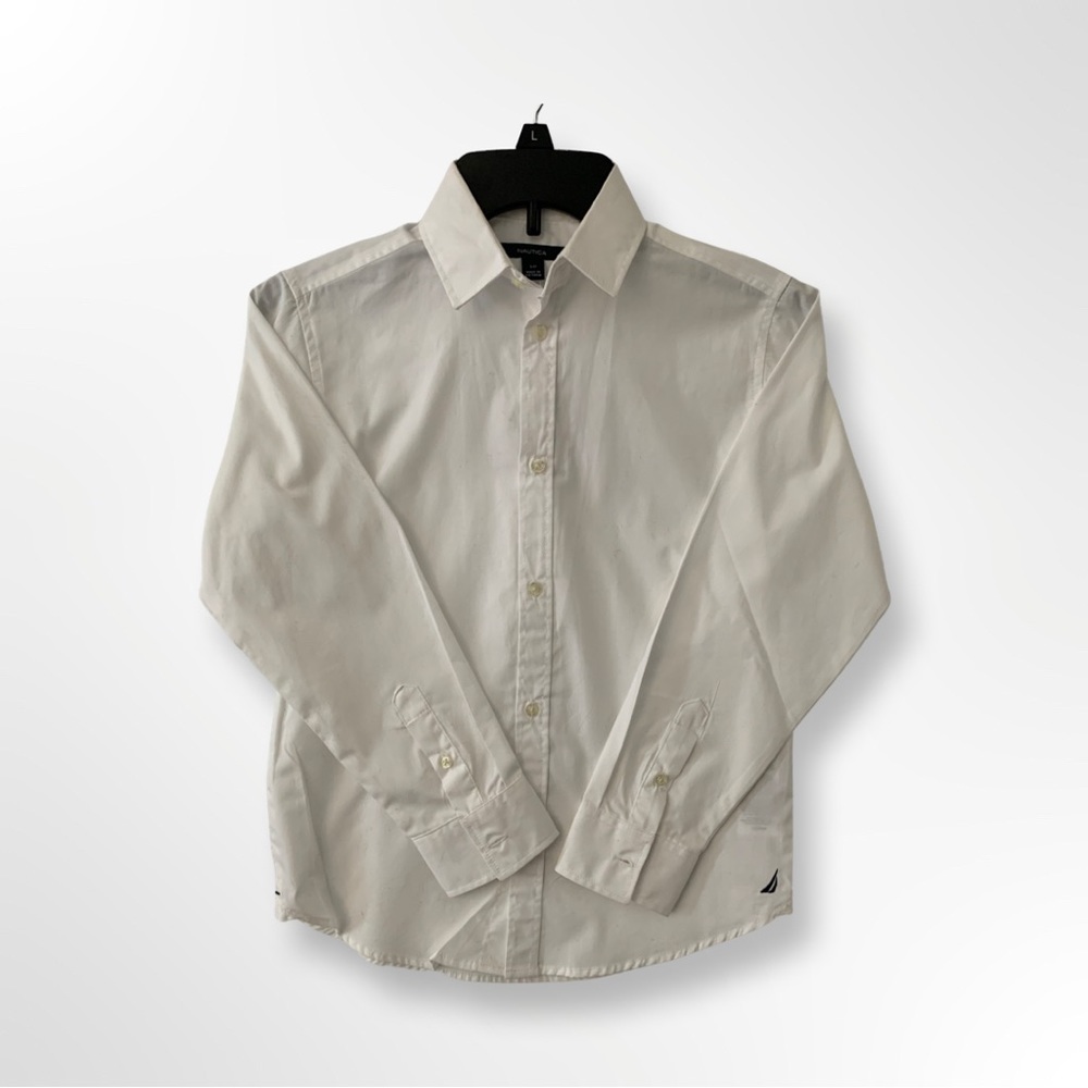 Boys NAUTICA White Button Down Shirt NEW